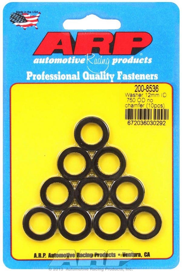 ARP  Black Washers - 12mm ID x 3/4 OD (10) 200-8536