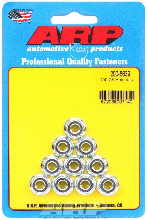 ARP  Hex Nuts - 1/4-28 (10)  200-8639