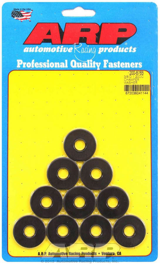 ARP  Black Washers - 3/8 ID x 1.200 OD w/Chamfer 10pk 200-8763