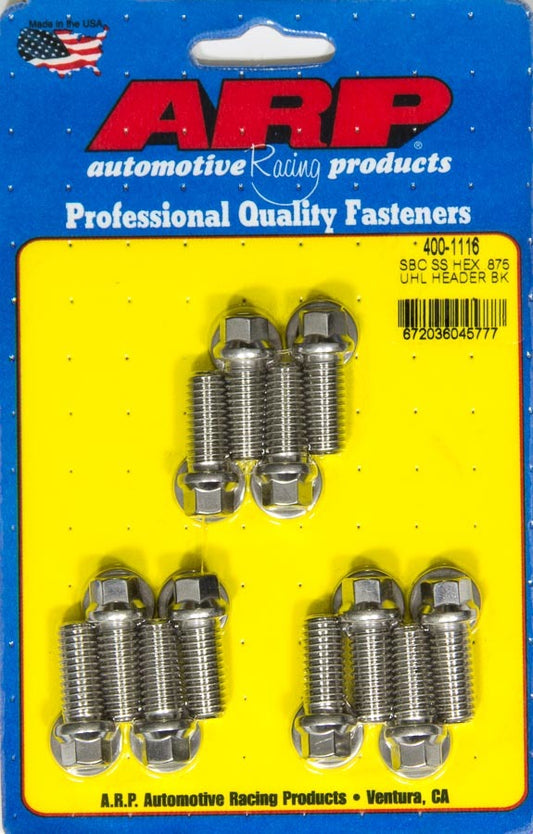 Arp Header Bolt Kit - 6pt. 3/8 x .875 UHL (12) MPN ARP400-1116 For Universal use