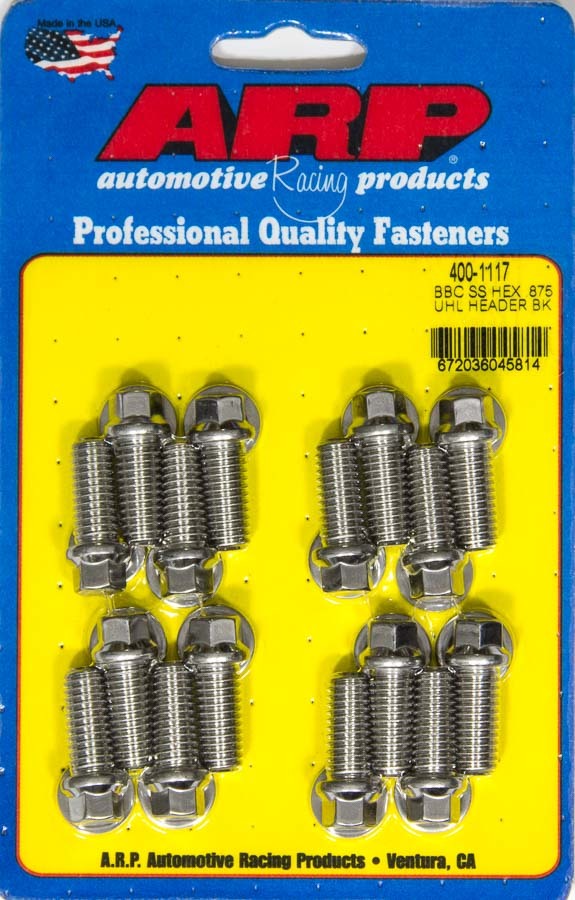 Arp Header Bolt Kit - 6pt. 3/8 x .875 UHL (16) MPN ARP400-1117 For Universal use