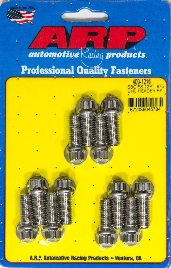 Arp Header Bolt Kit - 12pt. 3/8 x .875 UHL (12) MPN ARP400-1216 For Universal use