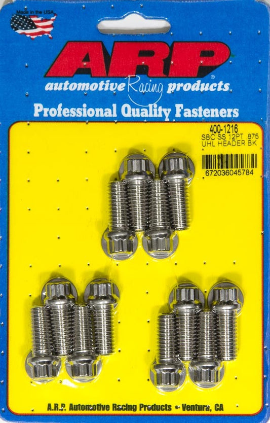 Arp Header Bolt Kit - 12pt. 3/8 x .875 UHL (12) MPN ARP400-1216 For Universal use