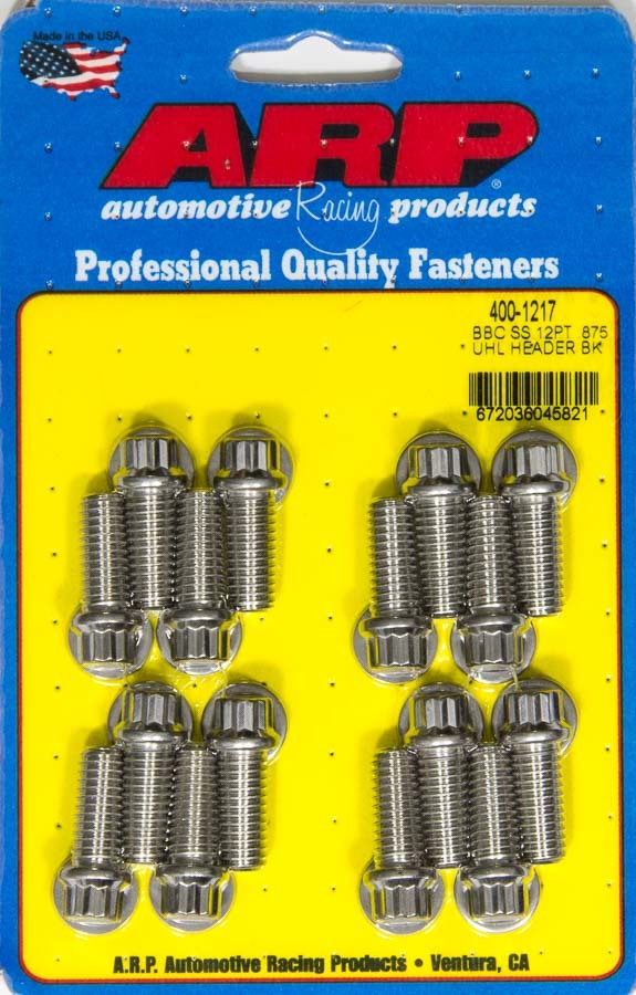 Arp Header Bolt Kit - 12pt. 3/8 x .875 UHL (16) MPN ARP400-1217 For Universal use