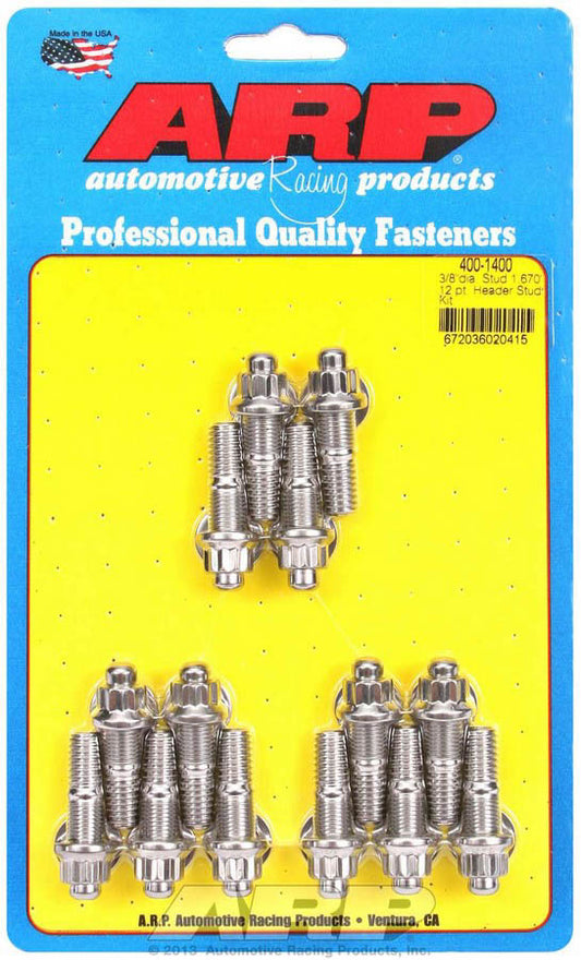 Arp S/S Header Stud Kit - 3/8 x .750 UHL (14) MPN ARP400-1400 For Chevy