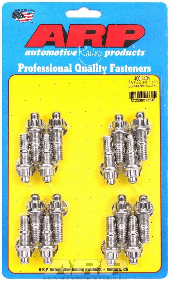 ARP  S/S Header Stud Kit - 3/8in x 1.670in OAL (16) 400-1404