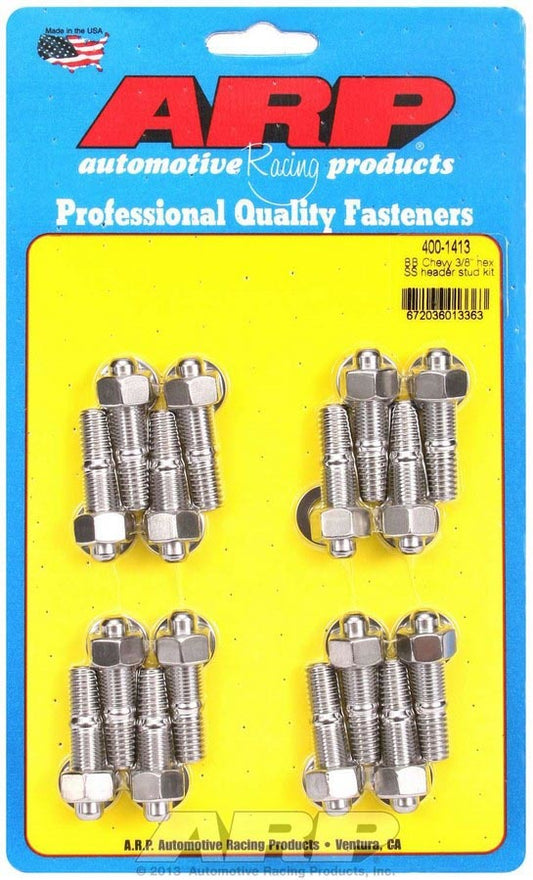 Arp S/S Header Stud Kit - 3/8in x 1.670in OAL (16) MPN ARP400-1413 For Chevy