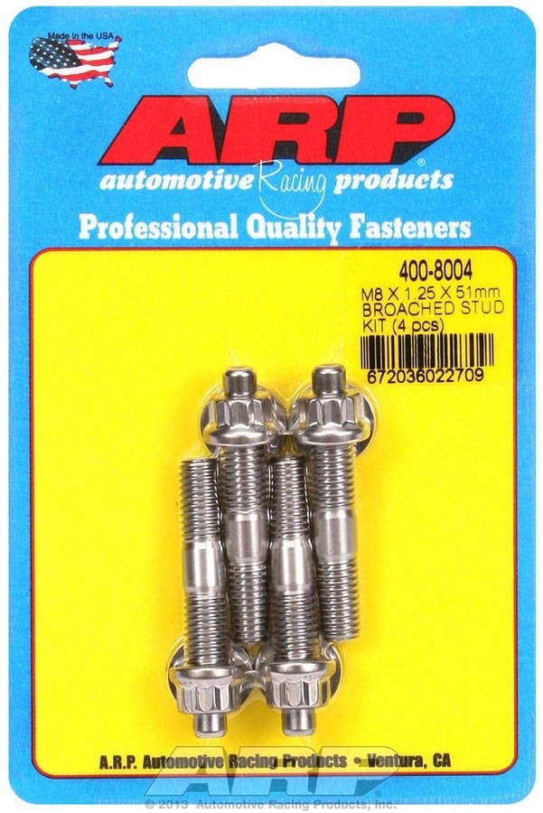 Arp S/S Stud Kit - (4) M8 x 1.25in x 51mm MPN ARP400-8004 For Universal use