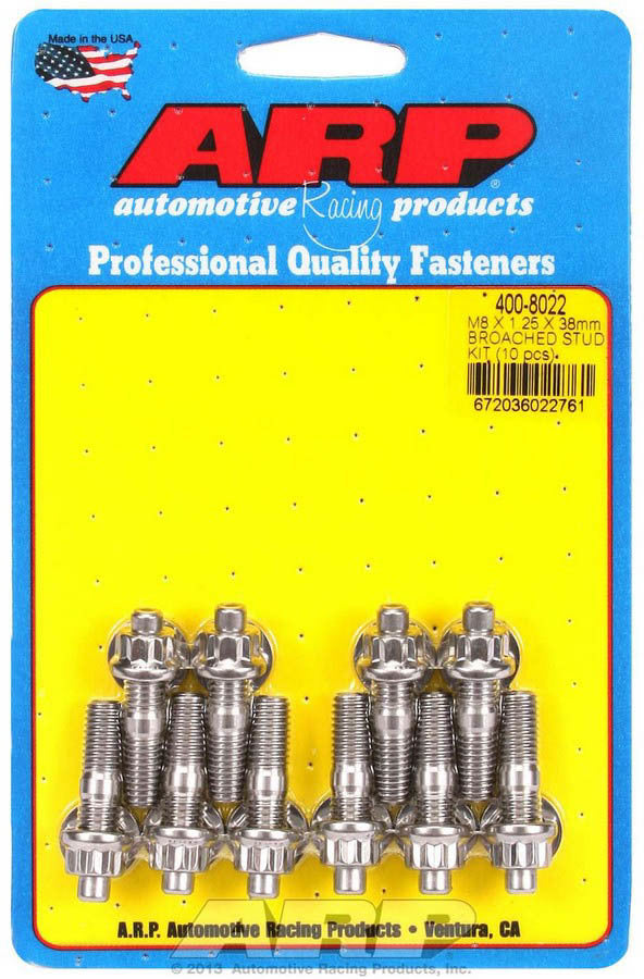 Arp S/S Stud Kit - (10) M8 x 1.25in x 38mm MPN ARP400-8022 For Universal use