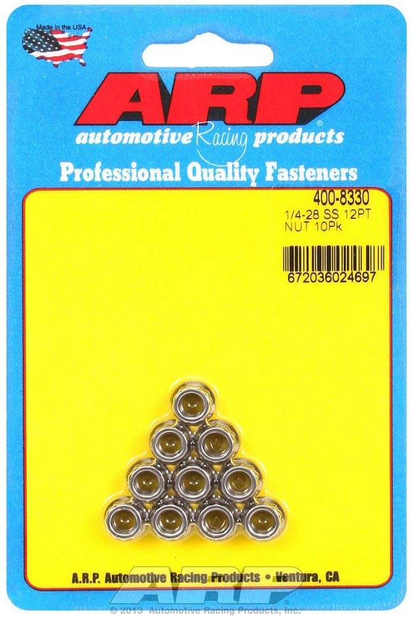 Arp S/S 12pt. Nuts - 1/4-28 (10) MPN ARP400-8330