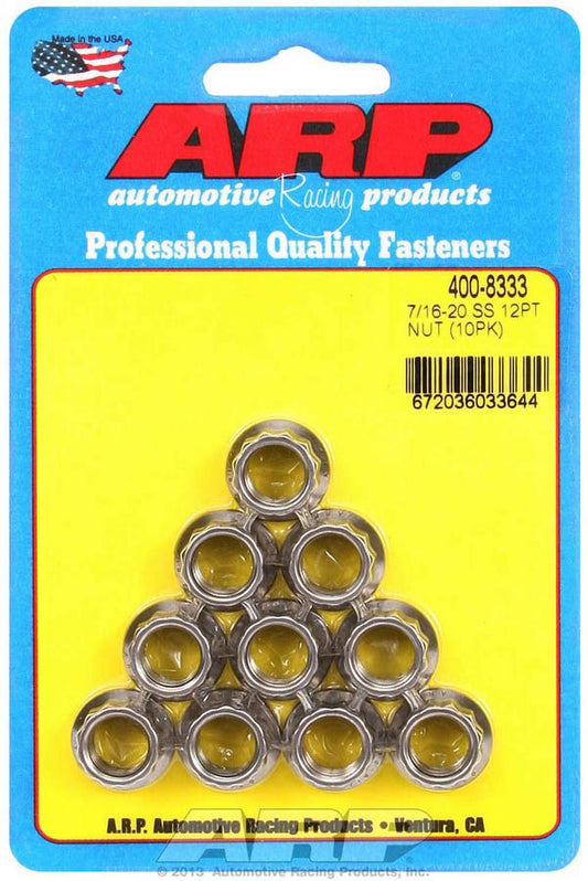 Arp S/S 12pt. Nuts - 7/16-20 (10) MPN ARP400-8333