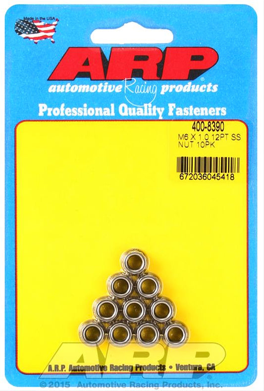 Arp 6mm x 1.00 12pt Nuts 10pk Stainless Steel MPN ARP400-8390