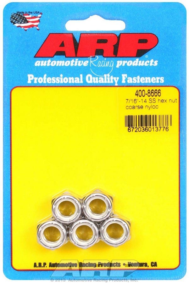 ARP   S/S Hex Nyloc Nuts 7/16-14 (5)  ARP400-8666