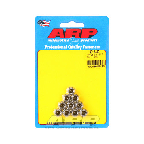 Arp 1/4-20 SS 12pt Nut Kit (10pk) MPN ARP401-8340