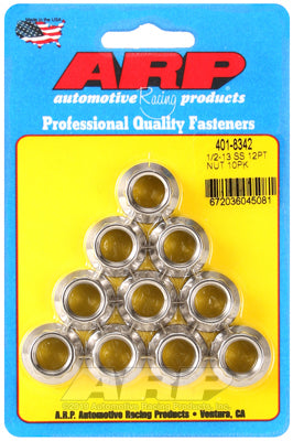 Arp 1/2-13 SS 12pt Nut Kit 10pk MPN ARP401-8342