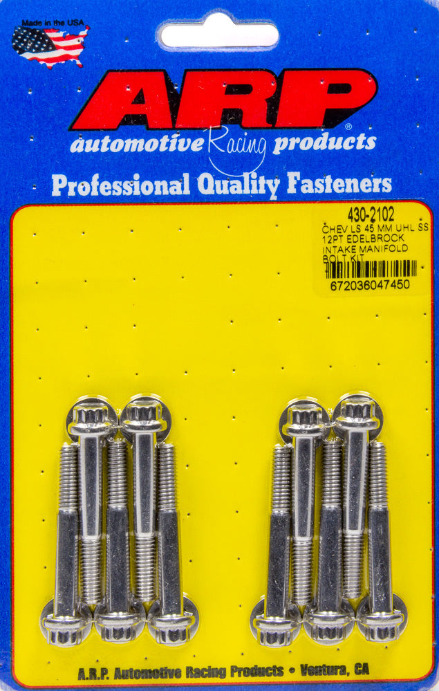 Arp Intake Manifold Bolt Kit GM LS w/Edelbrock Intake MPN ARP430-2102 For GM LS-Series