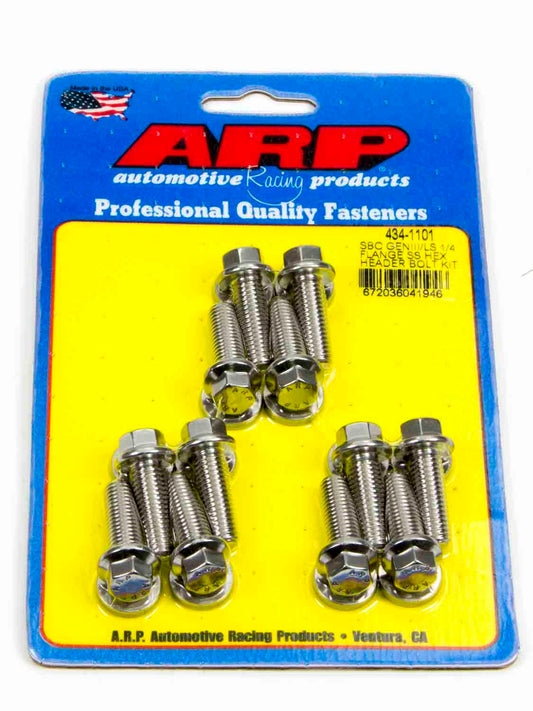 Arp S/S Header Bolt Kit - 6pt. GM LS MPN ARP434-1101 For GM LS-Series