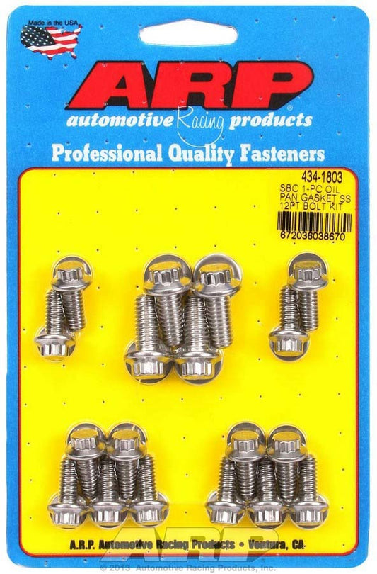 Arp SBC S/S Oil Pan Bolt Kit 12pt. MPN ARP434-1803 For Chevy