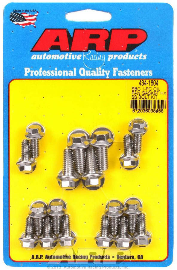 Arp SBC S/S Oil Pan Bolt Kit MPN ARP434-1804 For Chevy