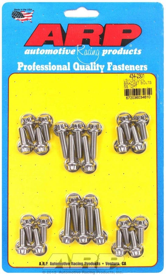 Arp S/S Coil Bracket Bolt Kit - 12pt. LS1/LS2 MPN ARP434-2301 For GM LS-Series