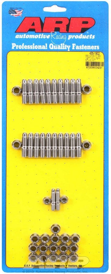 Arp BBC S/S Oil Pan Stud Kit - 12pt. MPN ARP435-1902 For Chevy