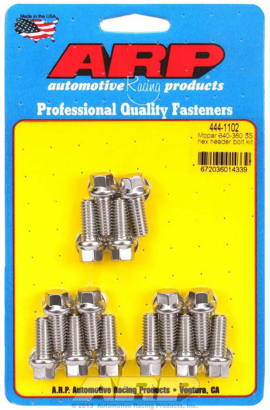 Arp S/S Header Bolt Kit - 5/16 x .750 UHL (14) MPN ARP444-1102 For Mopar