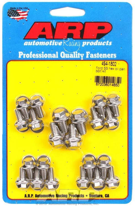 Arp Ford S/S Oil Pan Bolt Kit 6pt. MPN ARP454-1802 For Ford Cleveland