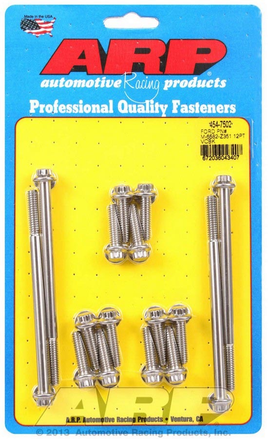 Arp Valve Cover Bolt Kit 12pt SBF MPN ARP454-7502 For Ford
