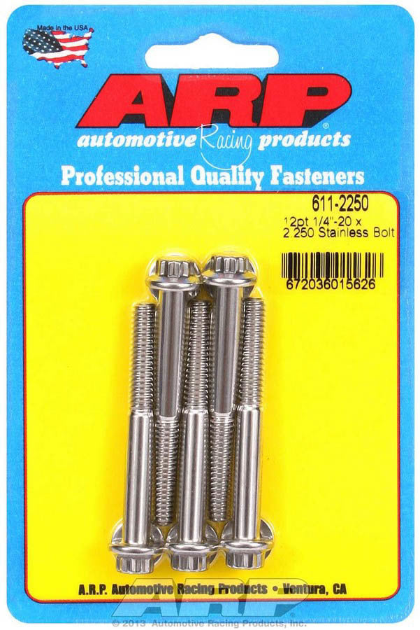 ARP  S/S Bolt Kit - 12pt. (5) 1/4-20 x 2.250 611-2250