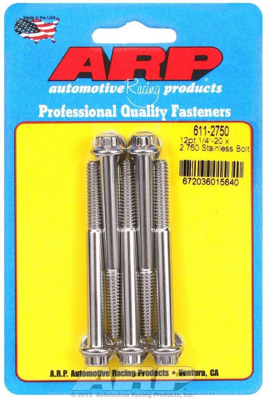 ARP  S/S Bolt Kit - 12pt. (5) 1/4-20 x 2.750 611-2750