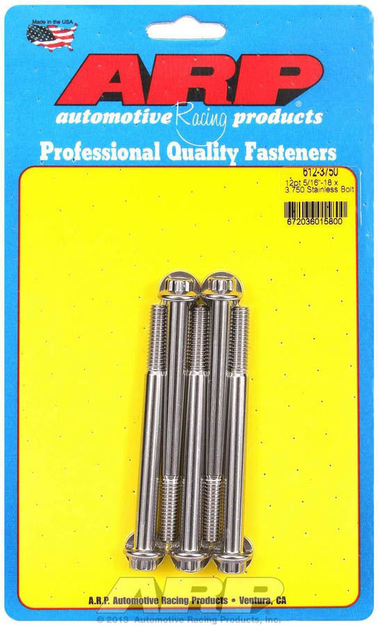 Arp S/S Bolt Kit - 12pt. (5) 5/16-18 x 3.750 MPN ARP612-3750 For Universal use
