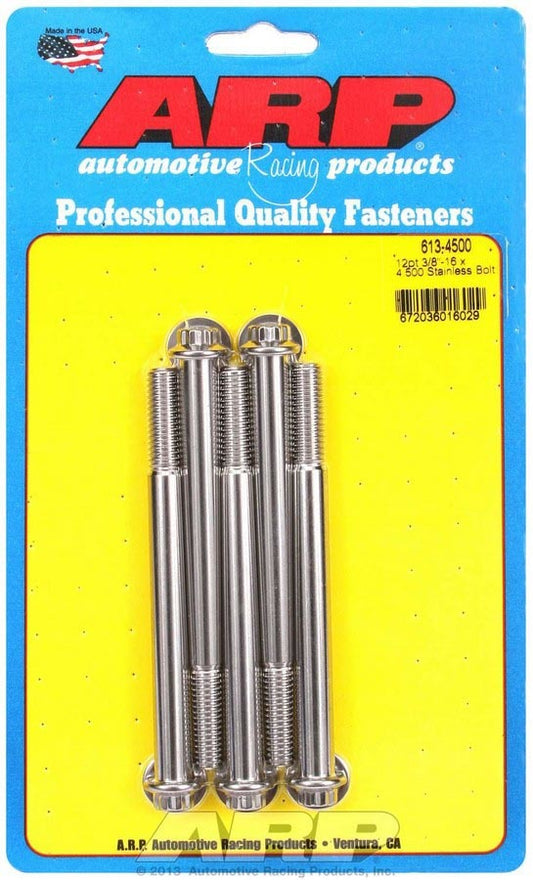Arp S/S Bolt Kit - 12pt. (5) 3/8-16 x 4.500 MPN ARP613-4500 For Universal use