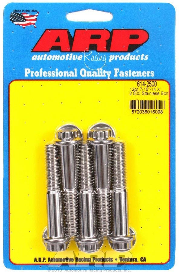 Arp S/S Bolt Kit - 12pt. (5) 7/16-14 x 2.500 MPN ARP614-2500 For Universal use