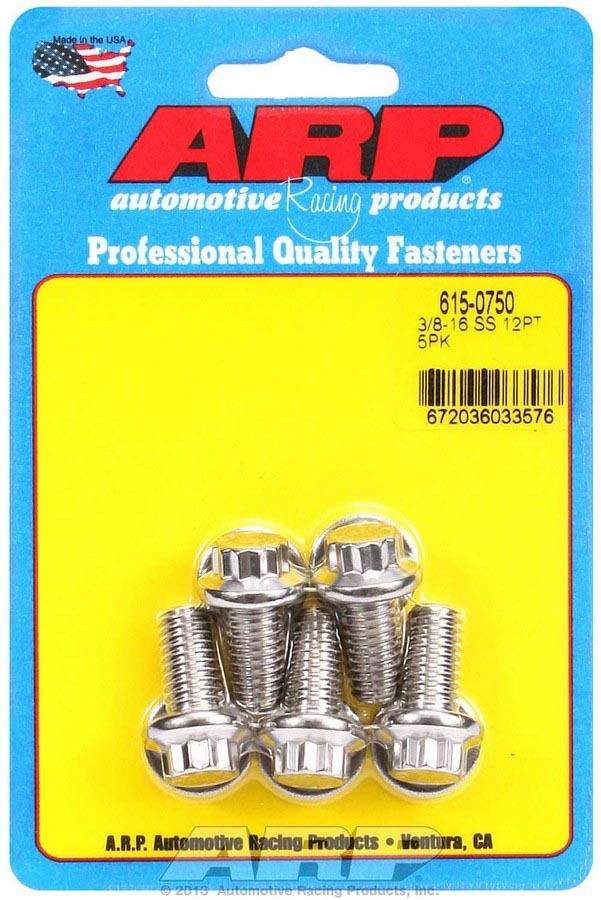 ARP  S/S Bolt Kit - 12pt. (5) 3/8-16 x 0.750 615-0750