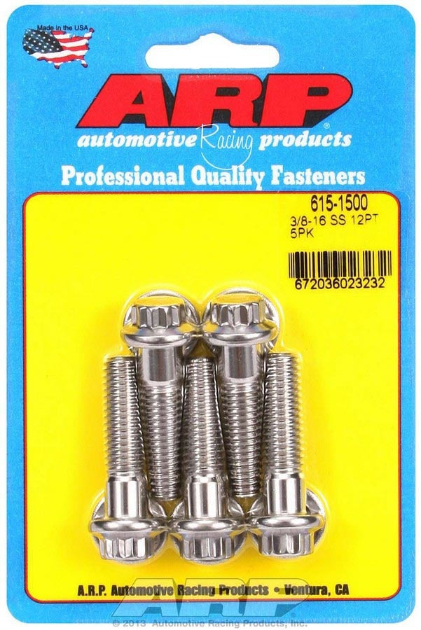 Arp S/S Bolt Kit - 12pt. (5) 3/8-16 x 1.500 MPN ARP615-1500 For Universal use