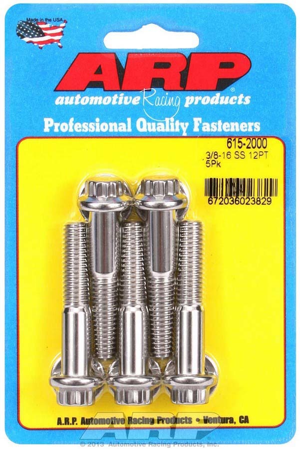 Arp S/S Bolt Kit - 12pt. (5) 3/8-16 x 2.000 MPN ARP615-2000 For Universal use