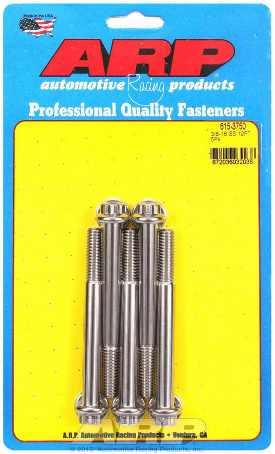 Arp S/S Bolt Kit - 12pt. (5) 3/8-16 x 3.750 MPN ARP615-3750 For Universal use