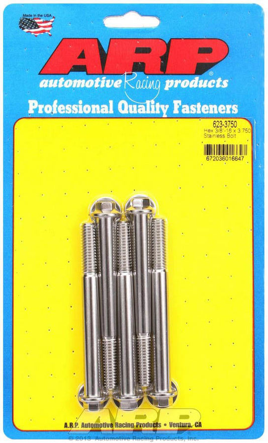 Arp S/S Bolt Kit - 6pt. (5) 3/8-16 x 3.750 MPN ARP623-3750 For Universal use