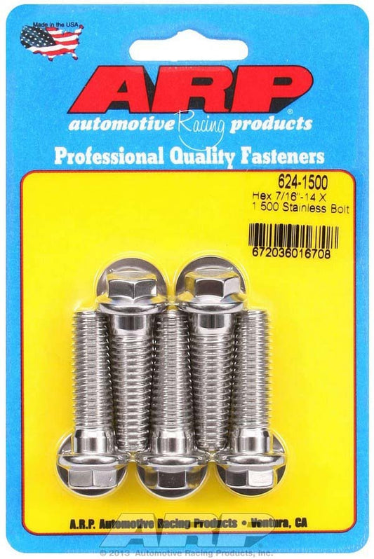 Arp S/S Bolt Kit - 6pt. (5) 7/16-14 x 1.500 MPN ARP624-1500 For Universal use