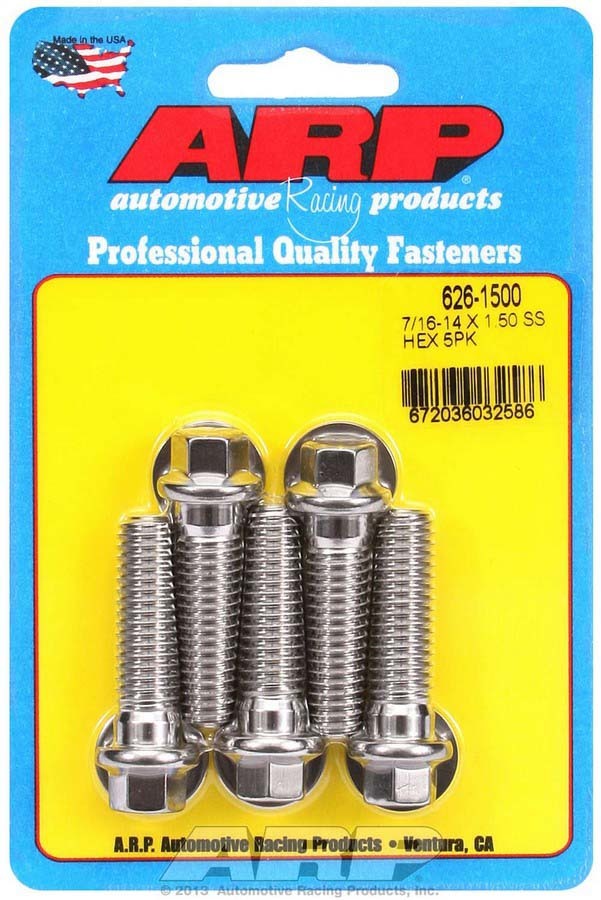 Arp S/S Bolt Kit - 6pt. (5) 7/16-14 x 1.500 MPN ARP626-1500 For Universal use
