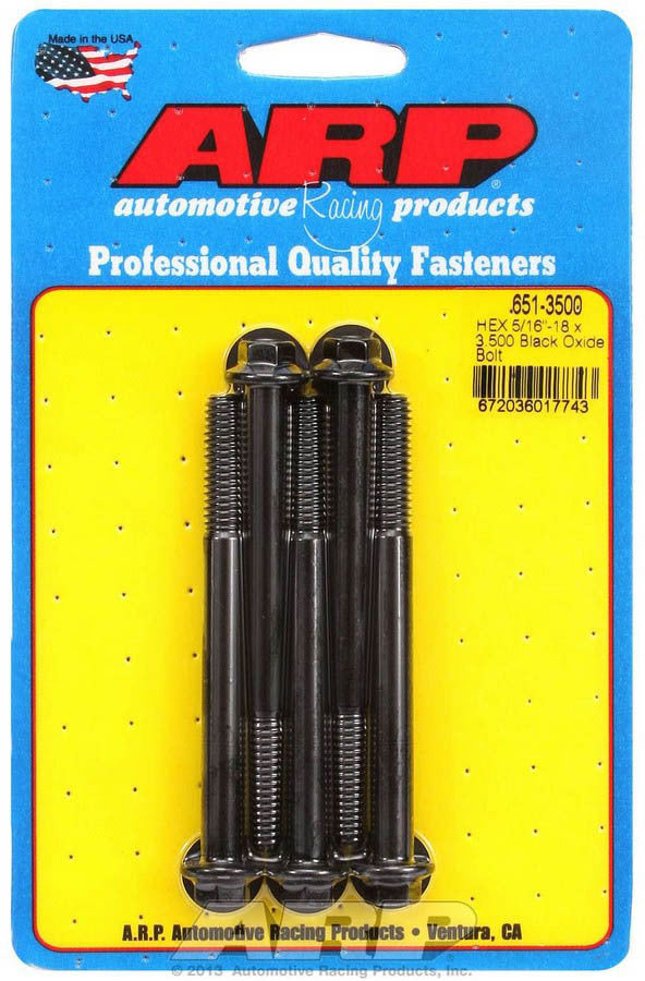 Arp Bolt Kit 6pt 5pk 5/16-18 x 3.500 MPN ARP651-3500 For Universal use