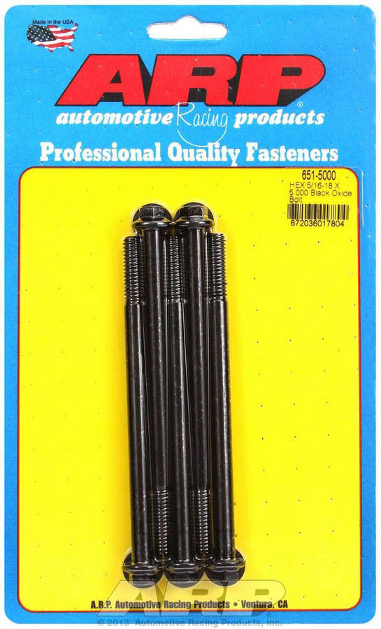 Arp Bolt Kit - 6pt. (5) 5/16-18 x 5.000 MPN ARP651-5000 For Universal use