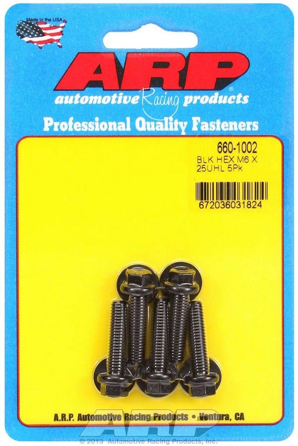 ARP  Bolt Kit - 6pt 5pk 6mm x 1.00 x 25mm 660-1002