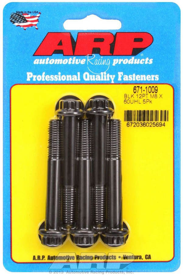 Arp Bolt Kit - 12pt. (5) 8mm x 1.25 x 60mm MPN ARP671-1009 For Universal use