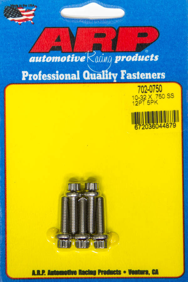 ARP  S/S Bolt Kit -12pt (5pk) 10-32 x .750 702-0750