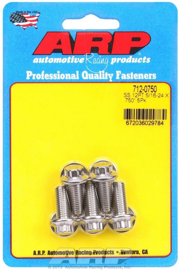 ARP  S/S Bolt Kit - 12pt. (5) 5/16-24 x .750 712-0750