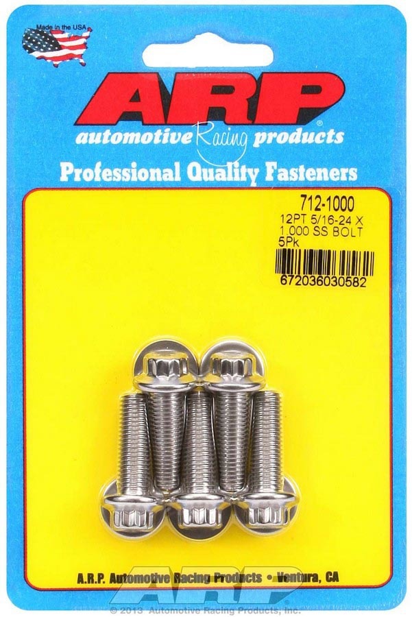 ARP  S/S Bolt Kit - 12pt. (5) 5/16-24 x 1.000 712-1000