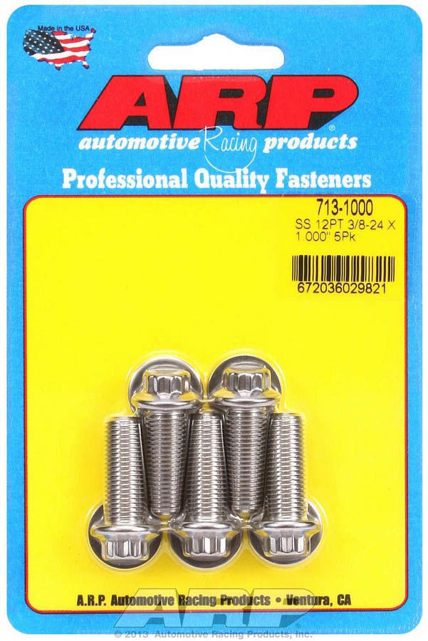 ARP  S/S Bolt Kit - 12pt. (5) 3/8-24 x 1.000 713-1000