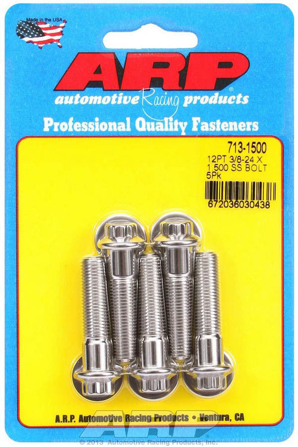 Arp S/S Bolt Kit - 12pt. (5) 3/8-24 x 1.500 MPN ARP713-1500 For Universal use