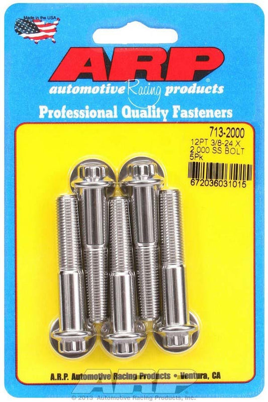 Arp S/S Bolt Kit - 12pt. (5) 3/8-24 x 2.000 MPN ARP713-2000 For Universal use